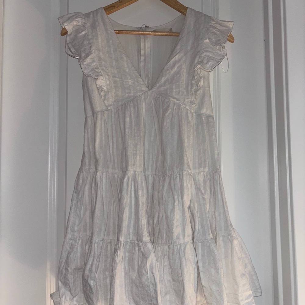 Altar'd State White Ruffled Mini Sundress